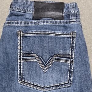 Rock And Roll Denim Revolver Slim Straight Leg Jeans Mens Size 36x33 Western